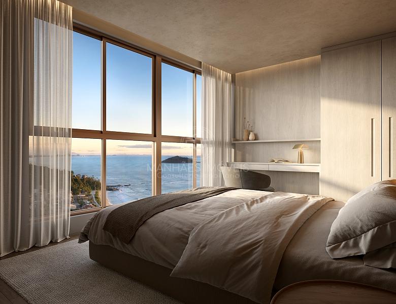Apartamento com 3 dormit�rios: Su�te com vista mar