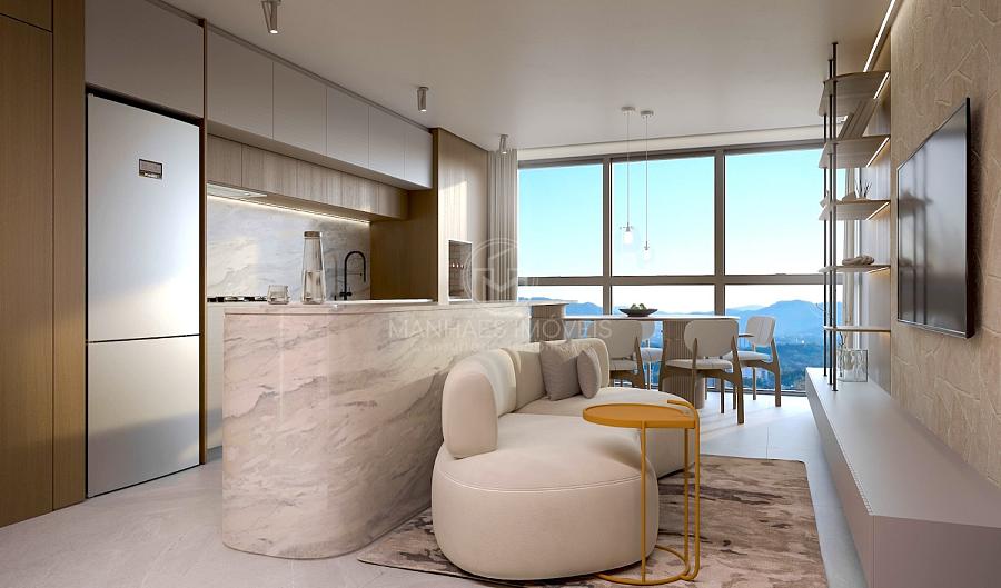 Apartamento de 76m� | 1 Su�te + 2: Living Integrado (P� direito com 3,12m)