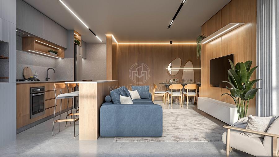 Apartamento de 3 Dormit�rios (88m�): Living Integrado com P� Direito de 3,12m