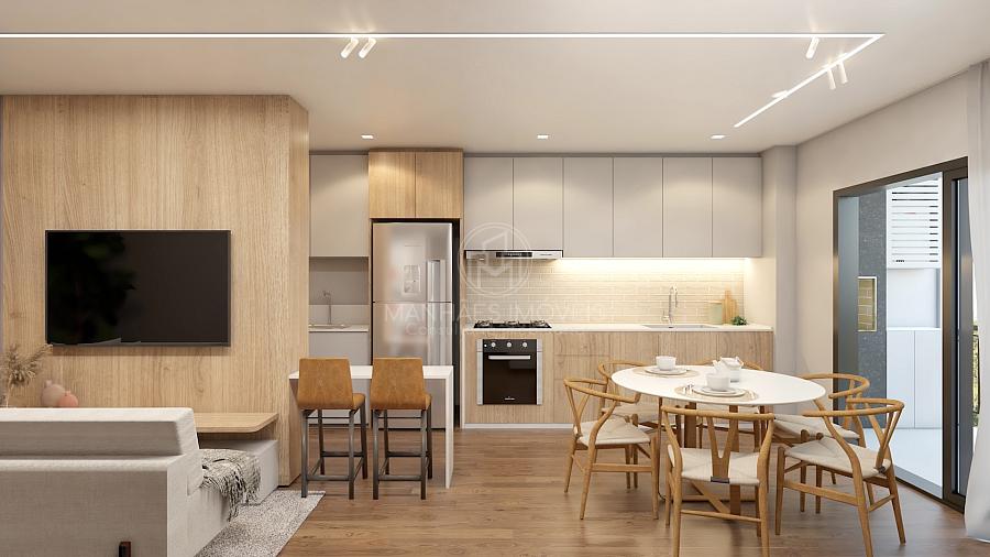 Apartamento Garden: Living, sacada aberta