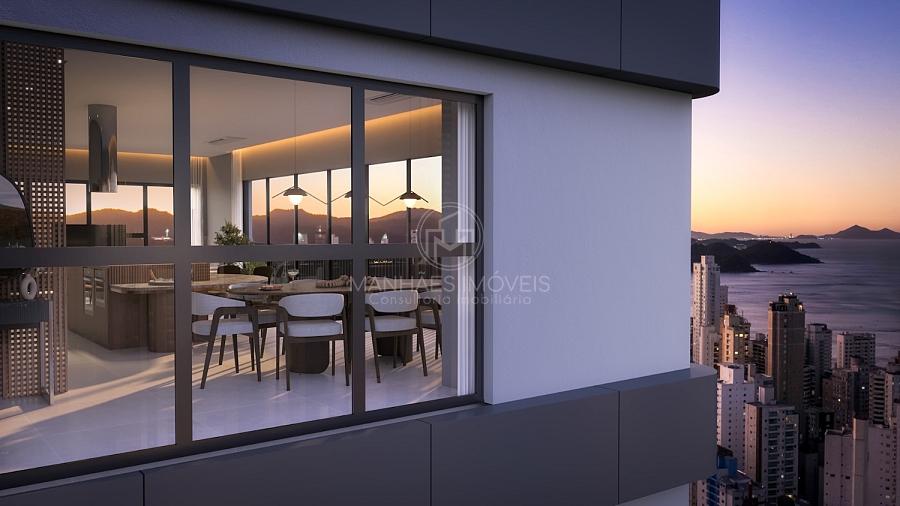 Apartamento Tipo C | Detalhe da fachada com vista para o mar