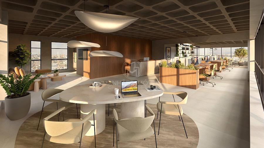 Sala corporativa com 191 m�: Projeto de escrit�rio