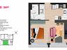 Planta baixa humanizada com medidas do apartamento tipo studio de 38 m�