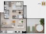 Planta humanizada do Apartamento Garden | 106m� priv.