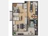 Planta do Apartamento de 3 Quartos (1 Su�te)