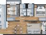 Planta 2 dormit�rios (1 su�te) - 57,53 m�