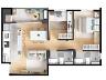Planta humanizada do Apartamento de 53m�