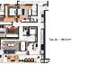 Planta humanizada do apartamento Tipo 02 de 199,61 m� do Opera