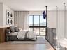 Dormit�rio no piso superior do loft duplex decorado no Blend