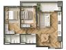 Planta humanizada do Apartamento Tipo de 69m� priv.
