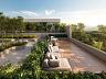 Lounge externo ao ar livre com sof�s modulares e vista para as montanhas