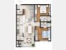 Planta do apartamento com 75,47 m�