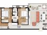 Planta do apartamento com 104,17 m�