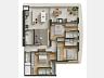 Planta do apartamento com 125,75 m� privativos