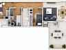 Planta do apartamento giardino com 82,07 m� privativos