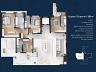 Planta baixa humanizada do pavimento superior do apartamento duplex de 383 m� privativos