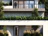 Detalhe da fachada frontal com destaque para o pavimento garden e do acesso ao hall do Edif�cio Basel
