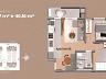 Planta do apartamento com 2 quartos