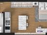 Planta baixa humanizada do loft de 25 m� do Blend