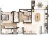 Planta do apartamento com 82,49 m� privativos