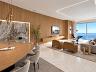 Living integrado do Apartamento com ampla �rea social e vista definitiva para o mar de Balne�rio Cambori�
