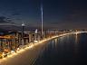 A impon�ncia da fachada noturna do Senna Tower iluminando a Av. Atl�ntica
