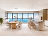 Living e espa�o gourmet do apartamento tipo com vista mar