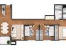 Planta Apartamento 3 Dormit�rios - 79 m�