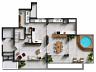Planta baixa humanizada apartamento duplex inferior (247 m� privativos)