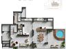 Planta humanizada do pavimento inferior do Apartamento Duplex | Terrao com 46,43m