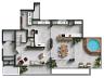 Planta do Apartamento Duplex | Pavimento Inferior