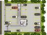 Planta baixa humanizada do pavimento t�rreo com vagas de garagem e acessos