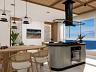 Espa�o Rasa: Sal�o gourmet equipado para 15 pessoas com ilha central e vista panor�mica para o mar