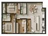 Planta do apartamento com 3 dormit�rios | 86,76 m� privativos