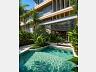 Poolside bar com banquetas dentro d'�gua