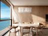 Living integrado do apartamento de 84m� com vista para o mar