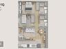 Planta humanizada do Apartamento 2 quartos no Home Club Costa Park