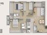 Planta humanizada do Apartamento 3 quartos no Home Club Costa Park