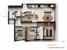 Planta humanizada do Apartamento 02 com 3 quartos (1 su�te) e 104m� 