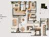 Planta baixa humanizada do Apartamento Tipo 02 (197 m� privativos)