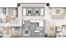 Planta baixa humanizada do Apartamento Master | 266 m� privativos