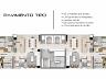 Planta do Pavimento Tipo (156m� | 30� ao 39� pav.): 2 por andar, 2 su�tes + 2 demi-su�tes e churrasqueira a carv�o