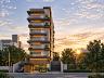 Perspectiva da entrada e fachada frontal do Edif�cio Quantum na Rua Joa�aba