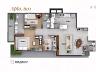 Planta humanizada do apartamento final 1 com 106m� (3 dormit�rios)