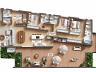 Planta humanizada do apartamento giardino, final 01, com 257,01 m� privativos, no MIR