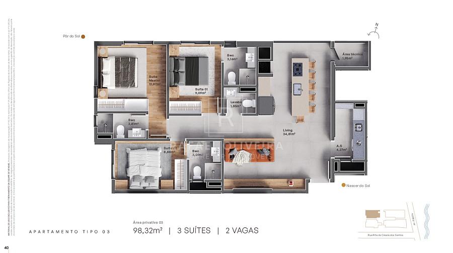 Apartamento na planta com 3 suítes e 2 vagas em Itajuba, Barra Velha, 200m da Praia do Cerro — foto 34