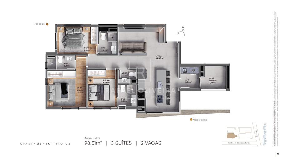 Apartamento na planta com 3 suítes e 2 vagas em Itajuba, Barra Velha, 200m da Praia do Cerro — foto 35