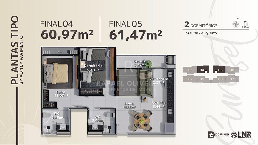 Apartamento Golden Sunset - LMR com 2 quartos sendo 1 suíte em Itajuba - Barra Velha, ampla área de lazer na Praia do Grant — foto 31