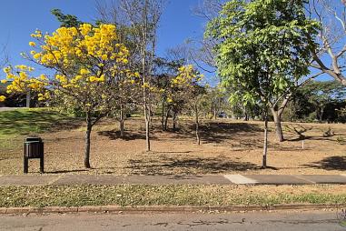 Aldeia do Vale – Terreno plano acima do nível da rua no centro do condomínio em Goiânia