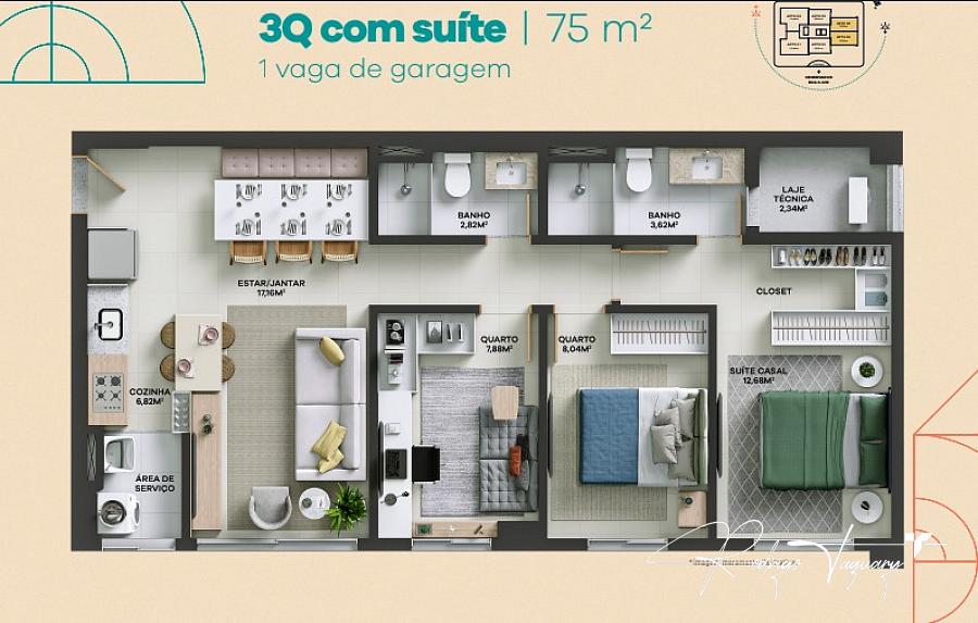 Muy Bueno | Jardim América | 75 m² | 3 quartos (1 suíte) | 2 vagas | Varanda gourmet — foto 12